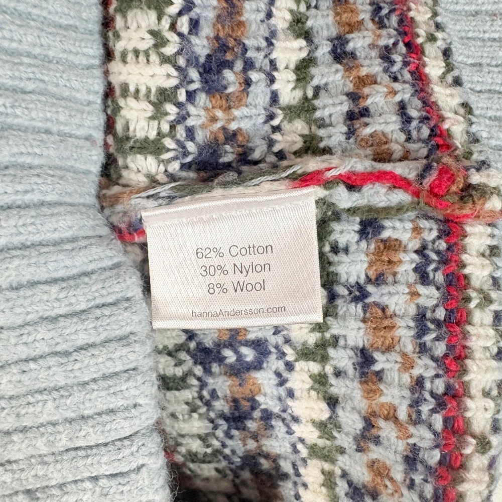 Hanna Andersson Sweater Dress Kids 120 Blue Excellent‎ Fair Isle Nordic Knit - Picture 7 of 10